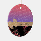 Ornement photo en ruban rose Fleurs (Droite)