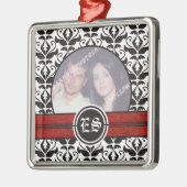 Ornement photo mariage damassé noir et blanc (Gauche)