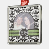 Ornement photo mariage damassé noir et blanc (Gauche)