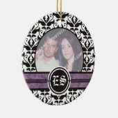 Ornement photo mariage damassé noir et blanc (Droite)