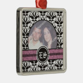 Ornement photo mariage damassé noir et blanc (Droite)