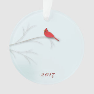 Ornement photo modifiable du cardinal rouge