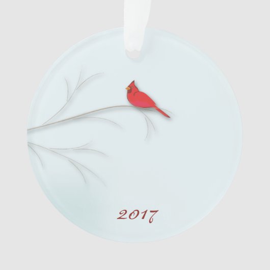 Ornement photo modifiable du cardinal rouge (devant)