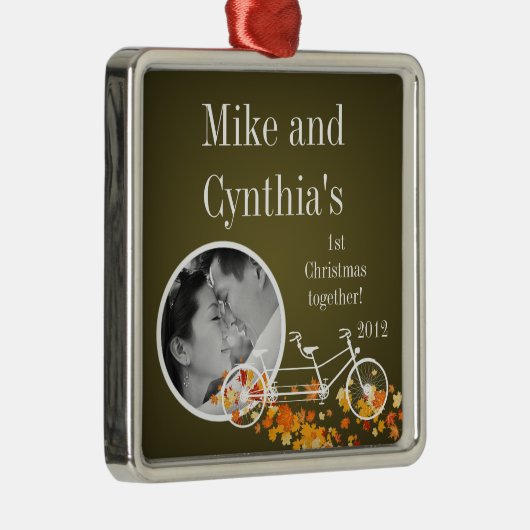 Ornement photo personnalisé Automne Brown Double V (Droite)