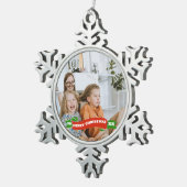 Ornement photo personnalisé de vacances Retro (Vue impression)