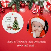 Ornement photo pour le premier Noël de bébé garçon