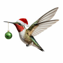 Hummingbird Christmas Ornament & green decoration