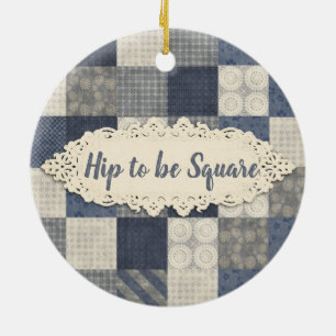 Ornement piquant de Noël de quilter d'ouvrière