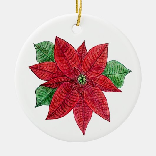 Ornement Poinsetta - Arrière - plan blanc (Devant)