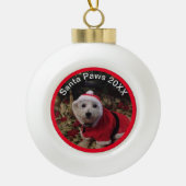 Ornement pour animaux ! Santa Paws amusant ! Boule (Devant)