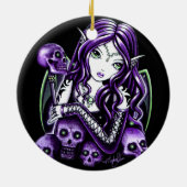 Ornement pourpre de fée de crâne de "belladone" (Dos)
