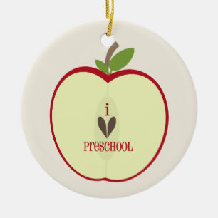 Ornement préscolaire de professeur - Apple rouge