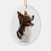 Ornement principal rouge de border collie (Droite)