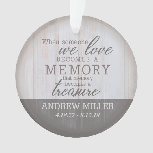 Ornement prisé personnalisé d'acrylique de mémoire (devant)