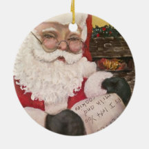 Ornement recto verso Liste du Père Noël