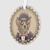 Ornement Retriever doré portant des lunettes (devant)