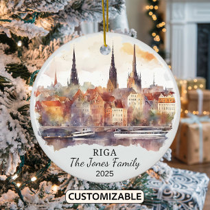 Ornement Riga personnalisé, Cadeau Lettonie