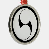 ORNEMENT ROND ARGENTÉ 右 二 つ 巴 (地 き 抜) (Droite)