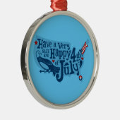 Ornement Rond Argenté 4 juillet Sûr Et Heureux (Droite)