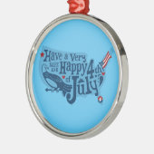 Ornement Rond Argenté 4 juillet Sûr Et Heureux (Gauche)