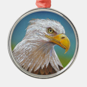Ornement Rond Argenté Aigle