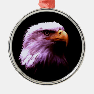 Ornement Rond Argenté Aigle de Bald