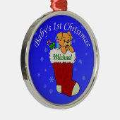 Ornement Rond Argenté Ajoutez votre nom (Droite)