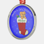 Ornement Rond Argenté Ajoutez votre nom (Gauche)