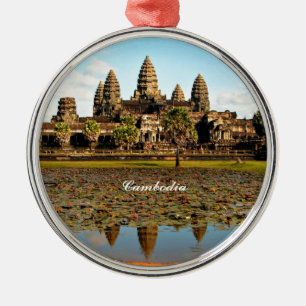 Ornement Rond Argenté Angkor Vat, Cambodge