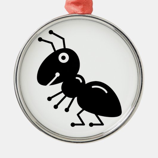 Ornement Rond Argenté Ant (Devant)