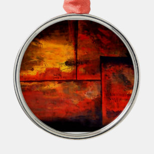 Ornement Rond Argenté Art Abstrait