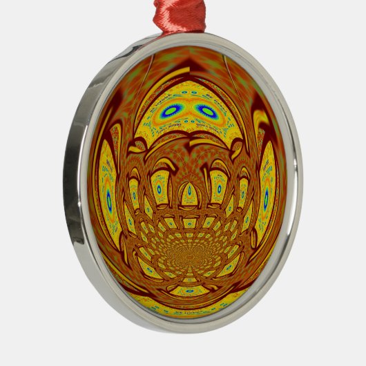 Ornement Rond Argenté Art de baseball jaune doré Imprimer (Droite)