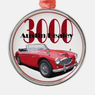 Ornement Rond Argenté Austin Healey 3000