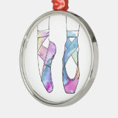Ornement Rond Argenté Ballerina Cute Ballet (Gauche)