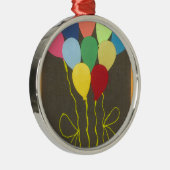 Ornement Rond Argenté Ballons d'anniversaire colorés Design graphique (Droite)