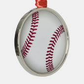Ornement Rond Argenté Baseball personnalisé (Droite)