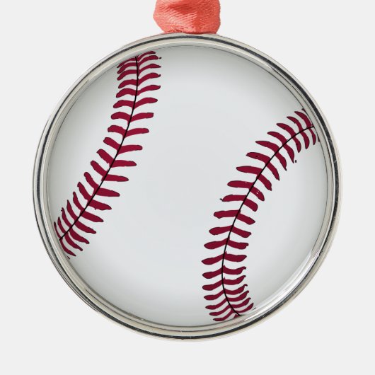 Ornement Rond Argenté Baseball personnalisé (Devant)