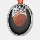 Ornement Rond Argenté Basket (Gauche)