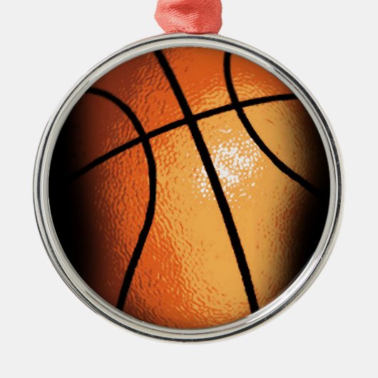 Ornement Rond Argenté Basket (Devant)