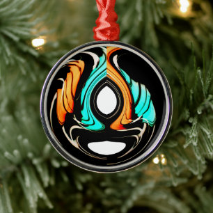 Ornement Rond Argenté Belle perles Abstraites Imprimer