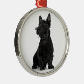 Ornement Rond Argenté Black Scottish Terrier (Droite)