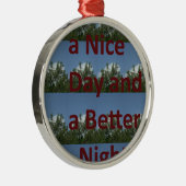 Ornement Rond Argenté Bonne journée et meilleur art nocturne (Droite)