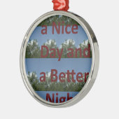 Ornement Rond Argenté Bonne journée et meilleur art nocturne (Gauche)