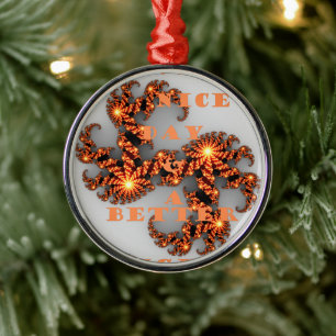 Ornement Rond Argenté Bonne journée et meilleure nuit