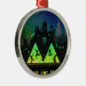 Ornement Rond Argenté Boogie Nights New York (Droite)