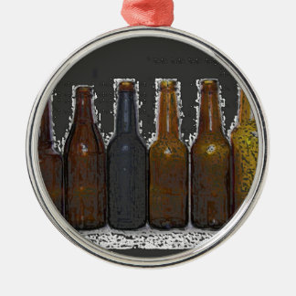 Ornement Rond Argenté Bouteilles de bière