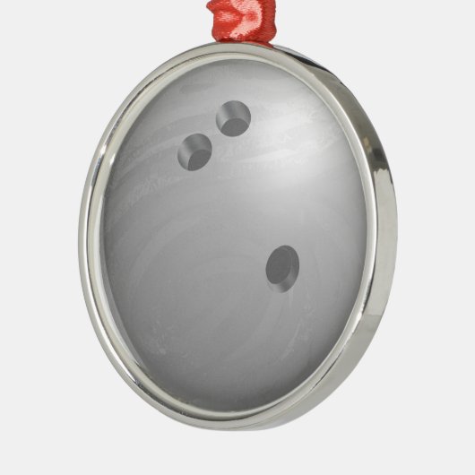 Ornement Rond Argenté Bowling Ball Grey (Gauche)