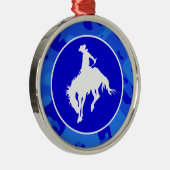 Ornement Rond Argenté Camo Bleu ; Rodéo Camouflage (Droite)