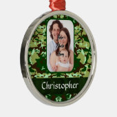 Ornement Rond Argenté Camouflage vert (Droite)