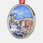 ORNEMENT ROND ARGENTÉ CANAUX (Gauche)